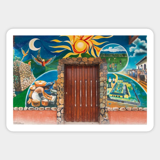 The Painted Doors And Windows Of Las Flores - 1 © Sticker by PrinceJohn